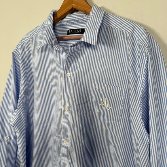 Lauren Ralph Lauren striped cotton poplin sleep shirt, Size 2X, 100% Cotton - Picture 6 of 16